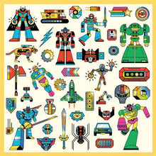 Charger l&#39;image dans la galerie, 160 stickers métallisés  Robots Djeco
