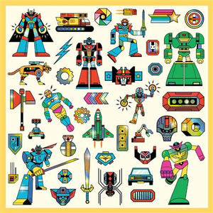 160 stickers métallisés  Robots Djeco