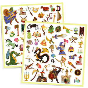 160 stickers métallisés Médiéval Fantastique Djeco