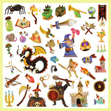 Charger l&#39;image dans la galerie, 160 stickers métallisés Médiéval Fantastique Djeco
