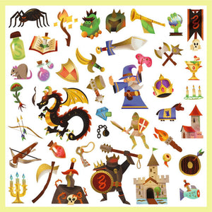 160 stickers métallisés Médiéval Fantastique Djeco