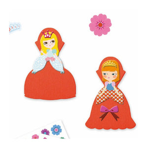 Gommettes et feutrine DJECO j'aime les princesses